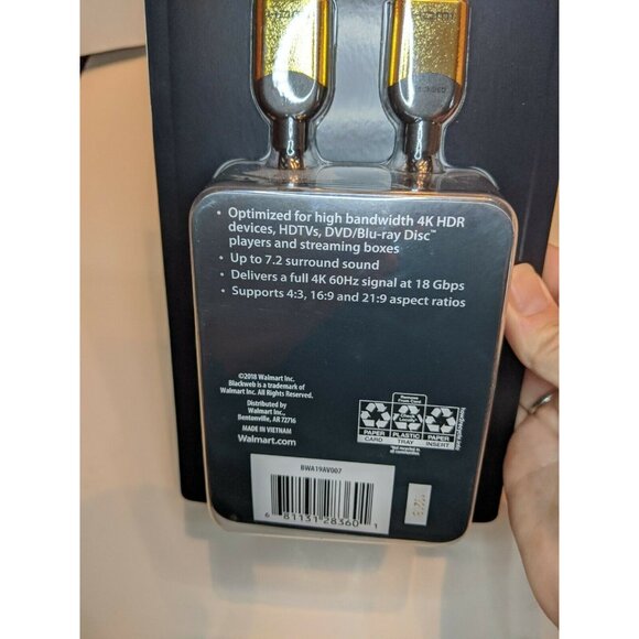 Blackweb 6 Foot High Speed HDMI Cable Premium Certified 4K UltraHD HDR New - Picture 4 of 4